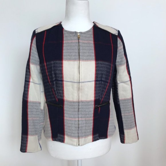 Merona plaid zip up blazer - Picture 1 of 9